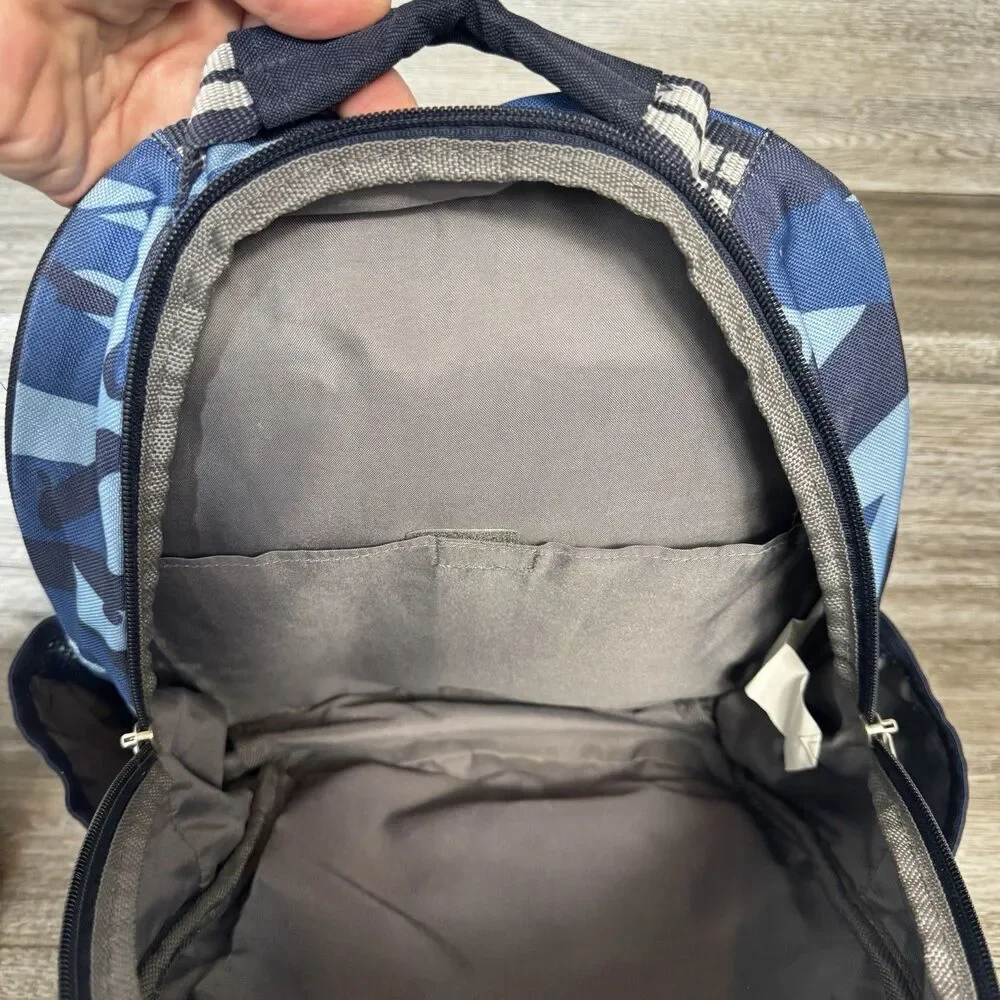 Pottery Barn Kids Mackenzie Navy Blue Skateboard Camo Backpack Small Embroidered